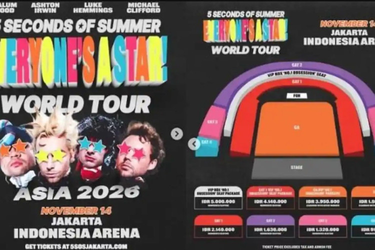 5 Second of Summer Siap Gelar Konser di Jakarta 2026, Segini Harga Tiket Resminya!
